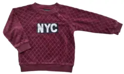 Petit bordeauxrød langærmet sweatshirt str. 86