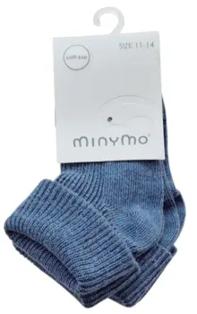 Nye Minymo gråblå 2-pak babysokker