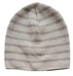 Beige stribet bomuldshue str. 50 cm