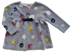Zara baby grå og hvidmønstret langærmet kjole str. 68