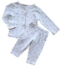 Baby C&A hvid blomstret nattøjssæt str. 74
