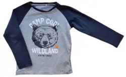 Guppy lysegrå og mørkeblå langærmet T-shirt str. 110