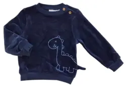 Ny Minymo mørkeblå langærmet velour bluse