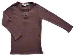 Lil' Atelier brun langærmet rib bluse str. 92
