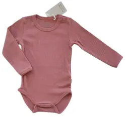 Ny Minymo mørke rosa langærmet rib body str. 74