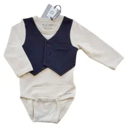 Ny Minymo beige body med blå vest