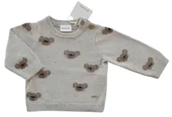 Ny Minymo beige finstrikket langærmet trøje str. 62