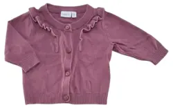 Name it rødlilla finstrikket cardigan str. 62