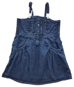 H&M mørkeblå denim kjole str. 110