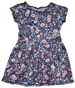 Dopodopo mørkeblå blomstret sommerkjole str. 104