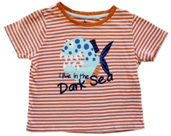 Lupilu hvid og orange stribet T-shirt str. 98-104