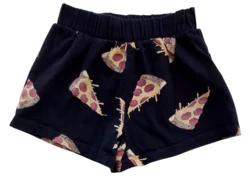 VRS sorte bløde shorts med tryk af pizza str. 98-104