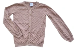 VRS rosa finstrikket cardigan med lange ærmer str. 122-128