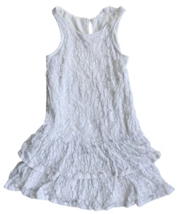 H&M råhvid ærmeløs blondekjole str. 116