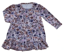 Name it rosa-beige blomstret langærmet kjole str. 80