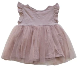 H&M rosa kortærmet tyl kjole str. 68