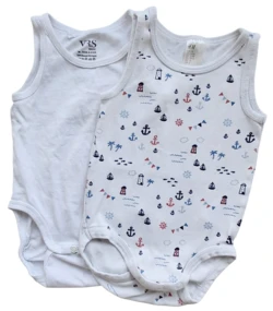 H&M og VRS to hvide ærmeløse bodys str. 74