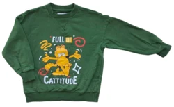 Sinsey grøn langærmet Garfield sweatshirt str. 110