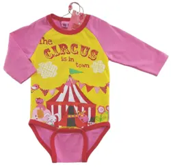 Ny Me Too pink/gul langærmet body str. 56-62