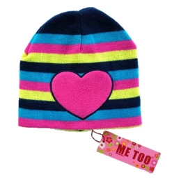 Ny Me Too pink stribet strik hue