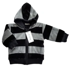Ny Halling sort/grå varm blød velour jakke str. 62