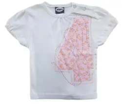 Pippi hvid kortærmet T-shirt str. 80