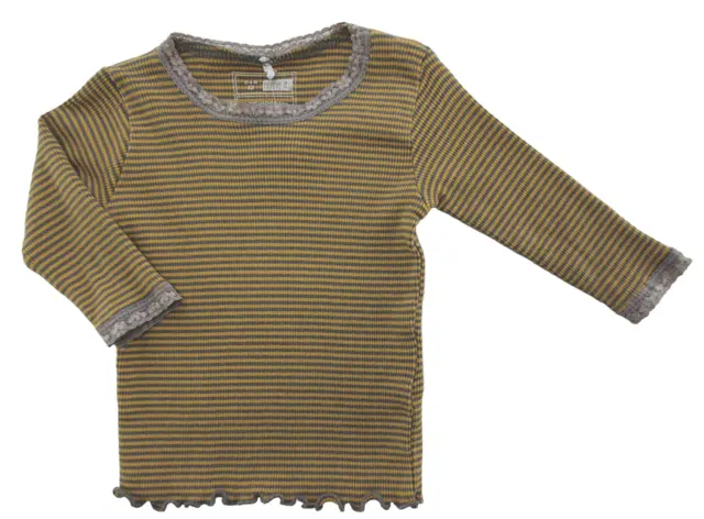 Name it gul/brun stribet rib T-shirt str. 62