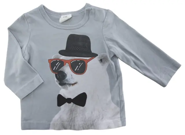 H&M grå langærmet T-shirt str. 62