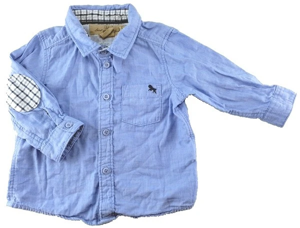 H&M blå blød baby skjorte str. 68