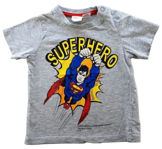 H&M grå meleret kortærmet T-shirt str. 74