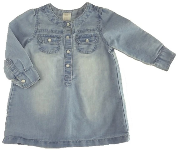 H&M lys tynd denim kjole str. 74