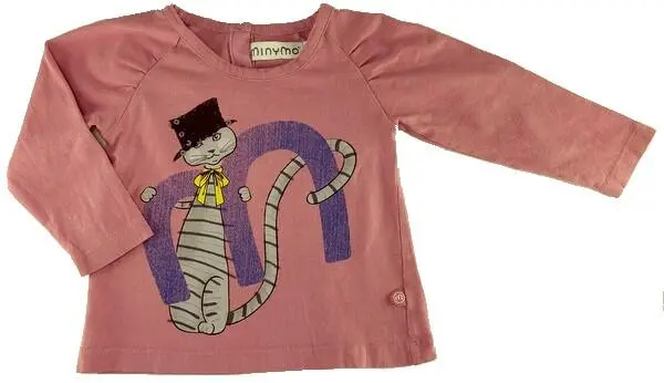 Minymo rosa langærmet T'-shirt str. 74