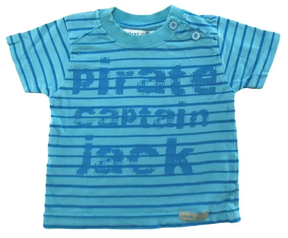 Name it turkisblå T-shirt med striber st. 68