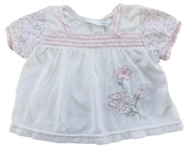 H&M hvid kortærmet bluse str. 62