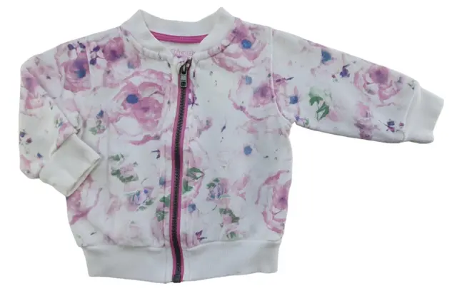 Friends hvid blomstret sweat cardigan str. 68