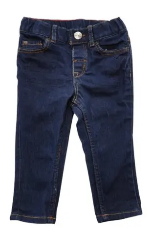 H&M mørkeblå slimfit denim bukser str. 74
