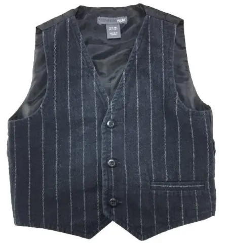 H&M sort vest med lyse striber str. 86