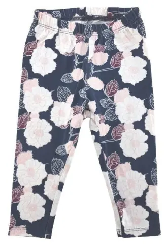 VRS mørkeblå blomstrede leggings str. 74