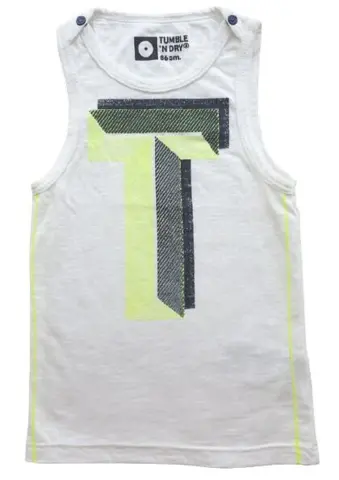 Tumble'n dry hvid ærmeløs T-shirt str. 86