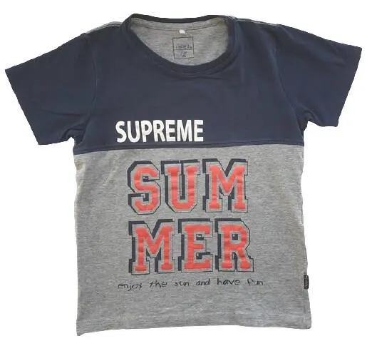 Name it grå/mørkeblå kortærmet T-shirt str. 116