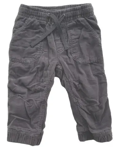 H&M grå forede babyfløjlsbukser str. 74