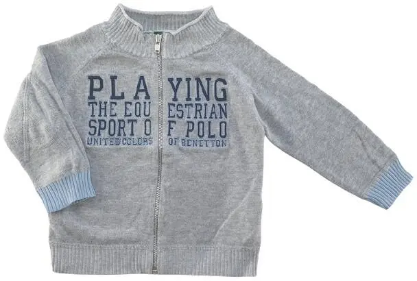 Benetton lysegrå tynd strik cardigan str. 74