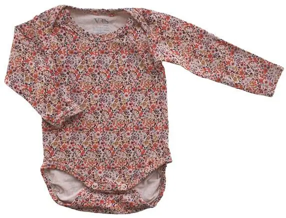 VRS pudderfarvet småblomstret body str. 62