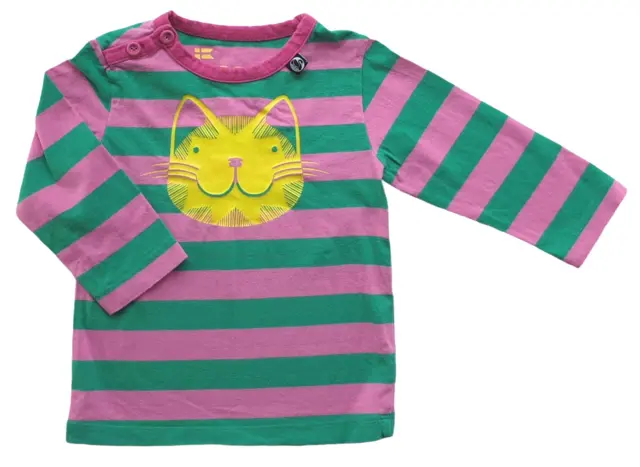 Danefæ pink/grøn stribet bluse str. 1 år