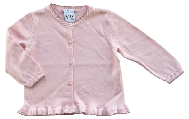 VRS lyserød finstrikket cardigan str. 68
