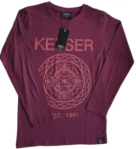 Ny D-XEL vinrød langærmet T-shirt