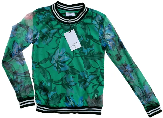 Ny D-XEL grøn blomstret bluse