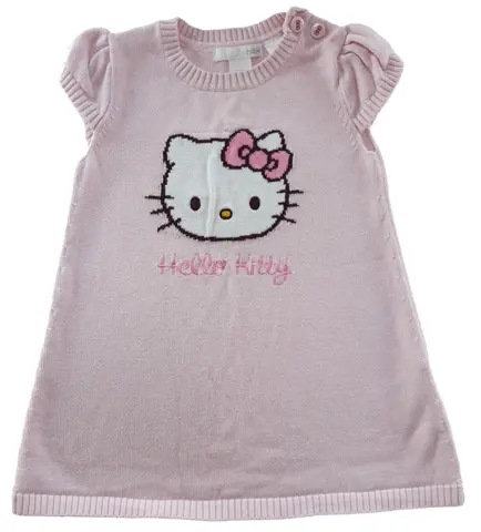 H&M lyserød finstrikket kjole str. 86