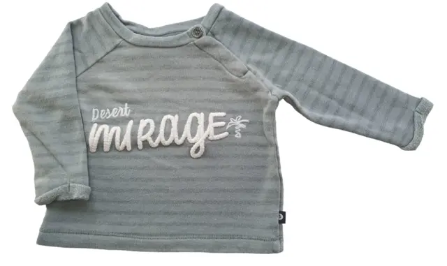 Pomp de lux grågrøn stribet sweat bluse str. 62