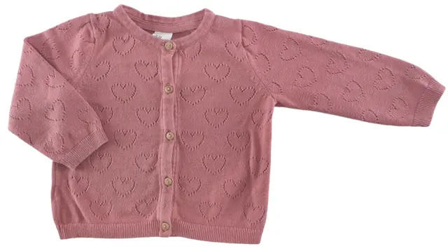 H&M mørk pudderfarvet strikket cardigan str. 74
